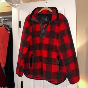 Abercrombie & Fitch Buffalo Plaid Sherpa Pullover